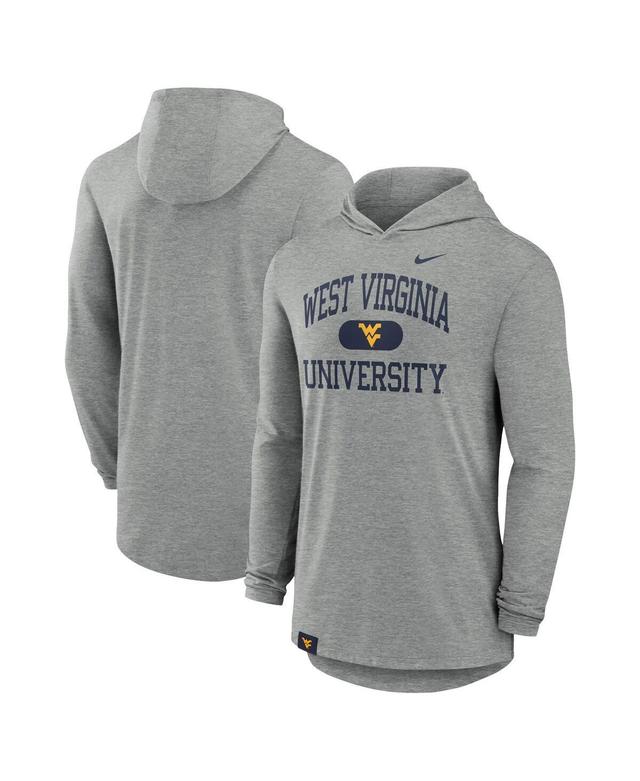 Mens Nike Heather Gray West Virginia Mountaineers Blitz Hoodie Long Sleeve T-Shirt Product Image