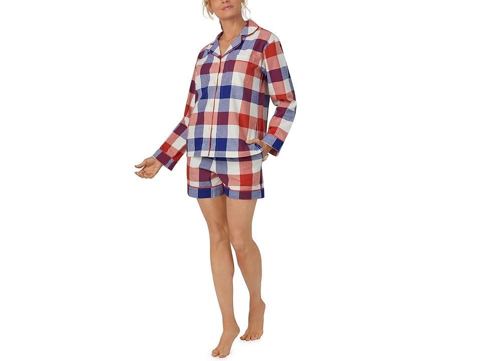 Bedhead PJs Organic Cotton Flannel Long Sleeve Short PJ Set (Harvest Plaid) Women's Pajama Sets Product Image