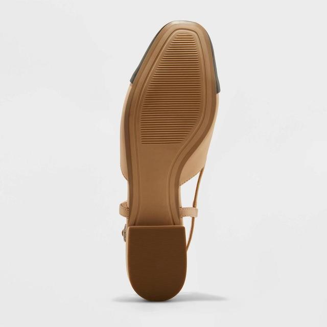 Women's Maxine Cap-toe Slingback Flats - A New Day™ Tan 6 Product Image