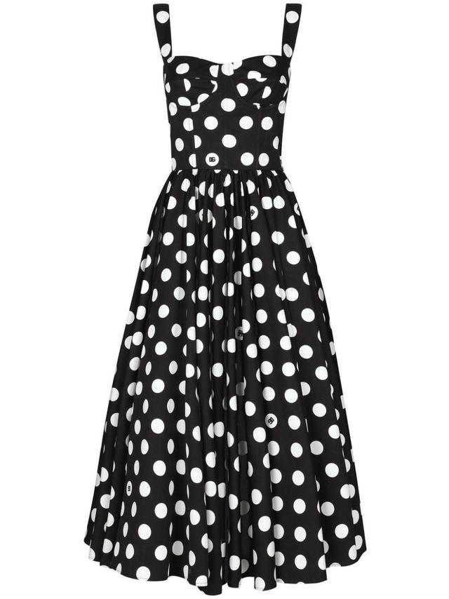 polka-dot corset midi dress Product Image