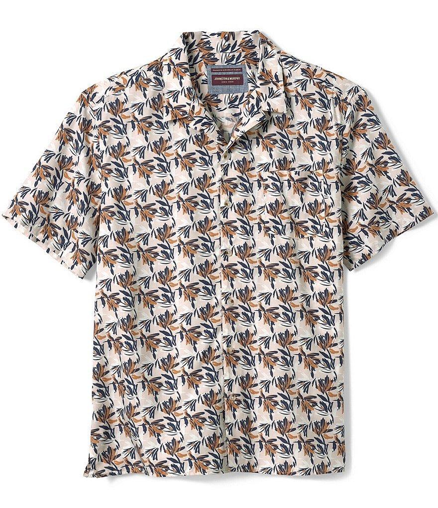 Johnston & Murphy Foliage Short Sleeve Woven Camp Shirt Product Image