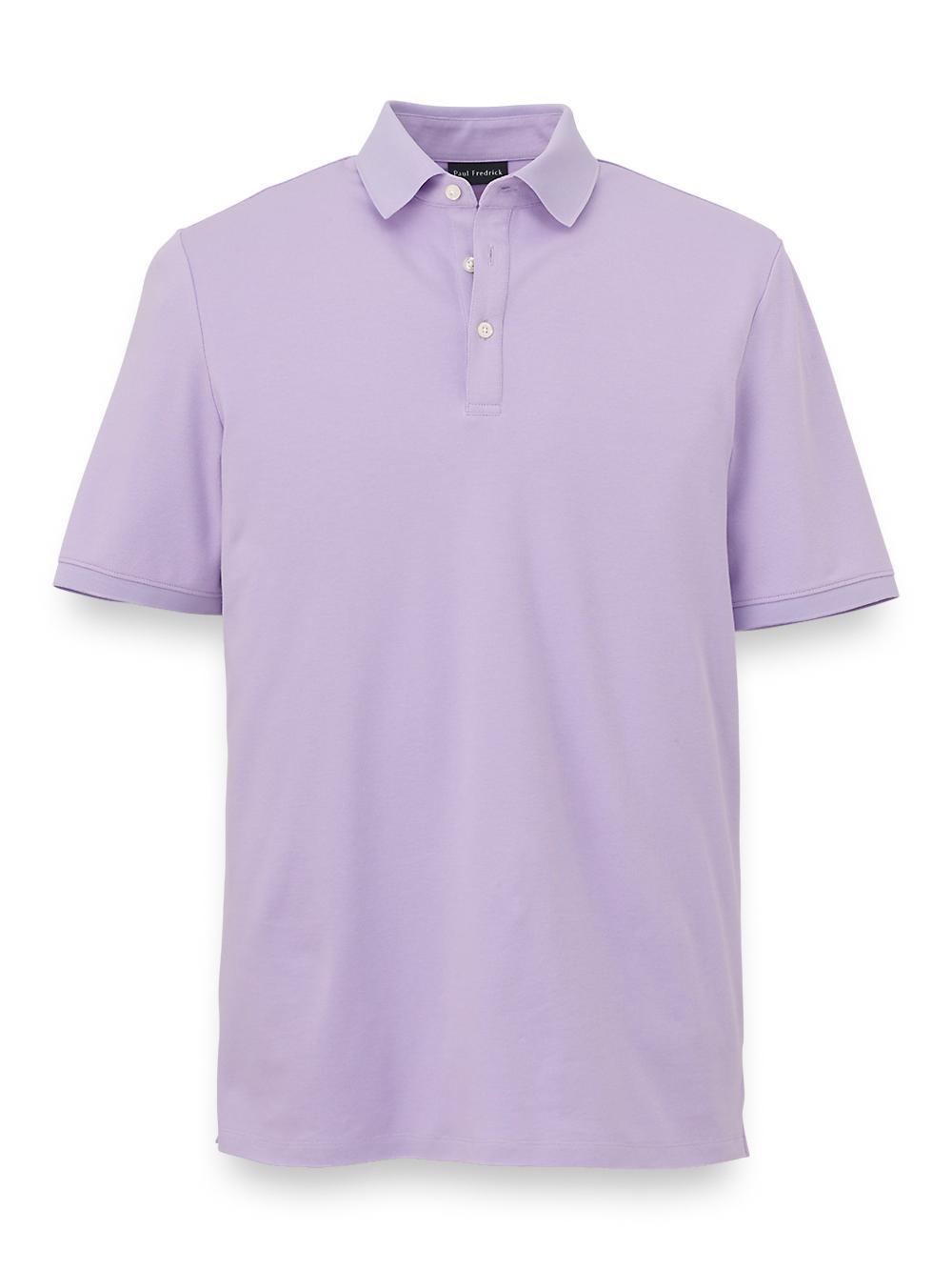 Cotton Blend Three Button Polo - Navy Product Image