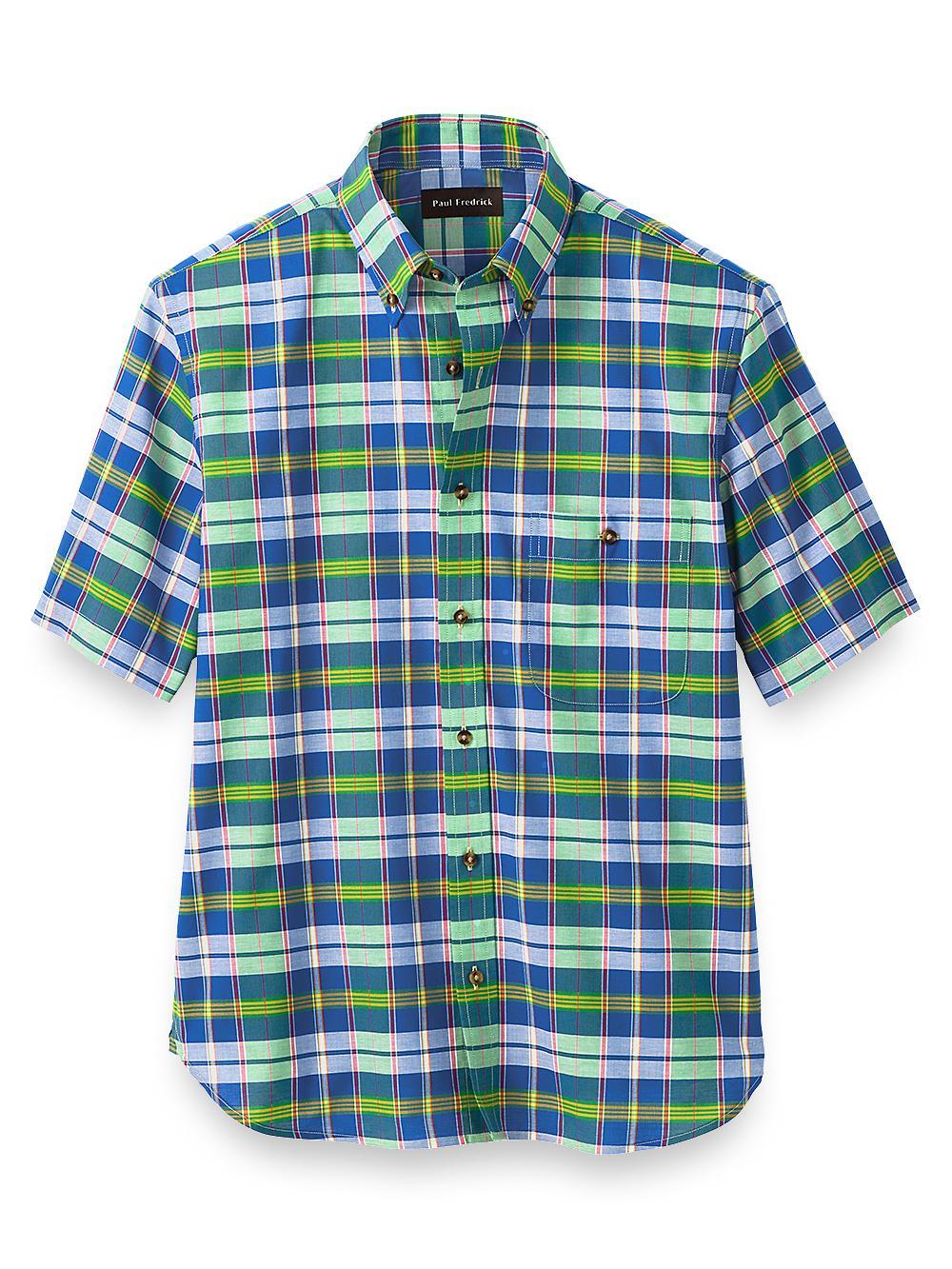 Cotton Madras Plaid Casual Shirt Product Image