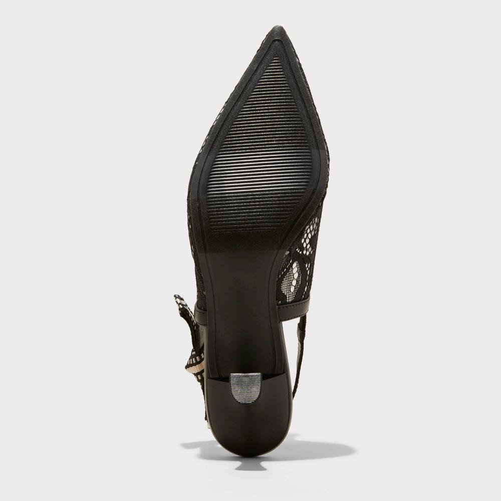 Women's Milan Slingback Kitten Heels - A New Day™ Black 8.5 Product Image