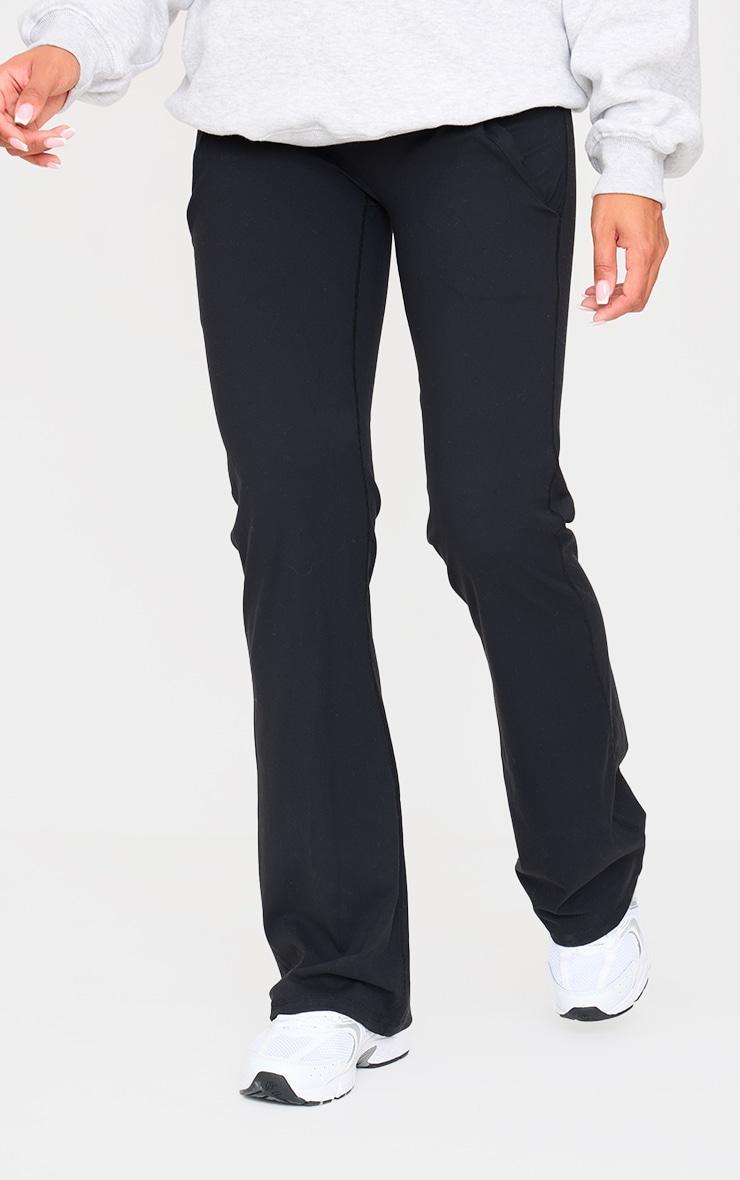 Maternity Black Snatched Sculpt Pocket Flared Leggings Product Image