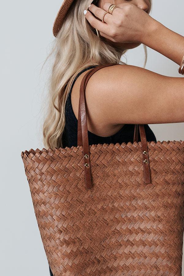 Mystical Charm Woven Tote In Brown Product Image