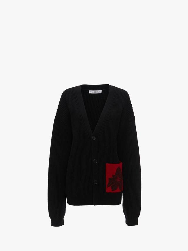 CARDIGAN WITH PATCH POCKET in black | JW Anderson US  Product Image