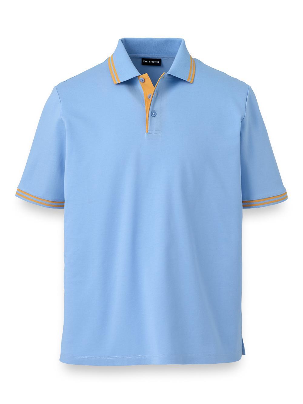 Mercerized Cotton Pique Three Button Polo Product Image