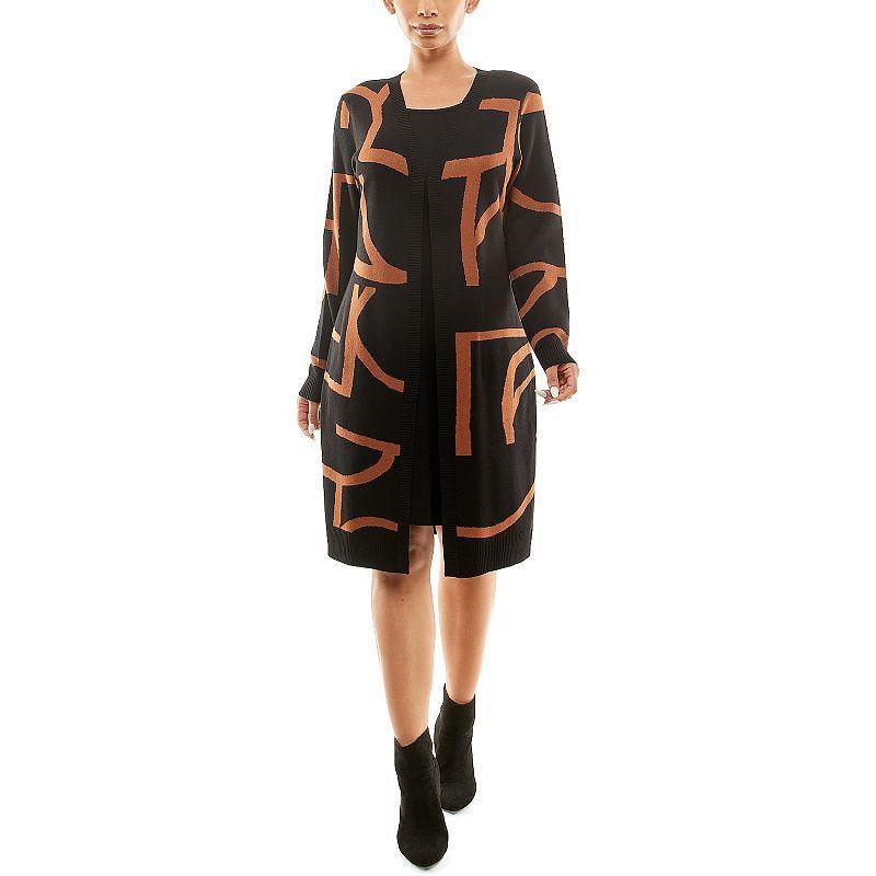 Womens Nina Leonard Cardigan & Sweater Dress Set Product Image