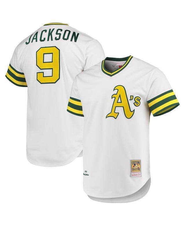 Mens Mitchell & Ness Reggie Jackson White Oakland Athletics 1972 Cooperstown Collection Authentic Jersey - White Product Image