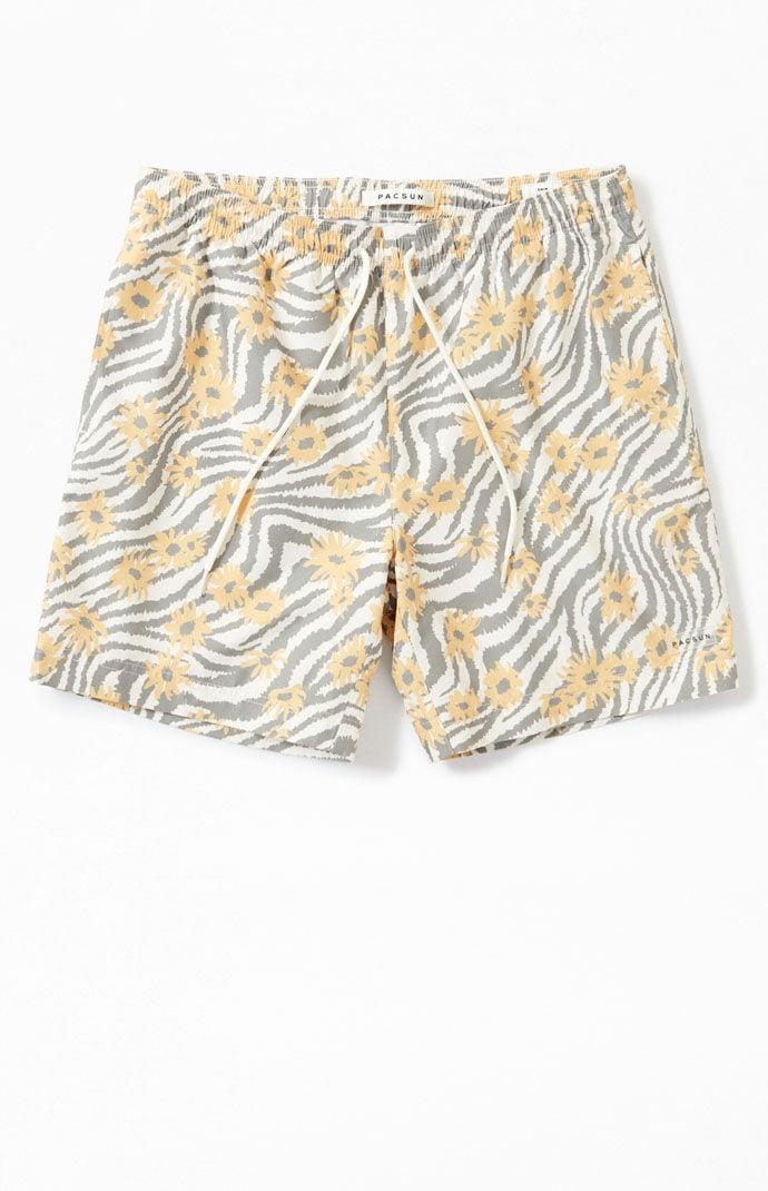 Men's Zebra Flower 6.5" Swim Trunks Product Image