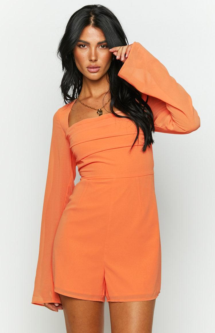 Oslo Orange Long Sleeve Playsuit Product Image