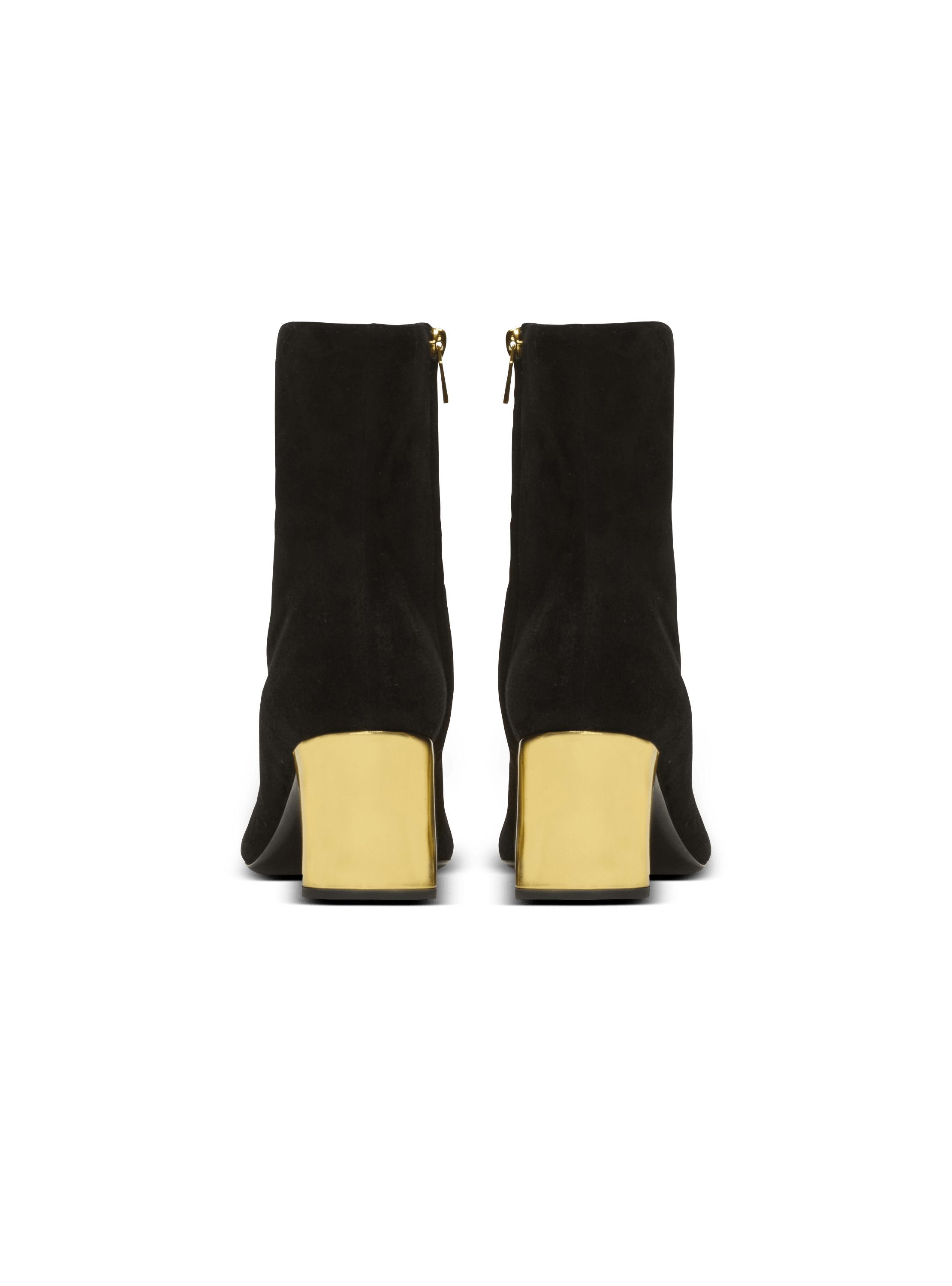 Edna ankle boots in suede and mirrored leather Product Image