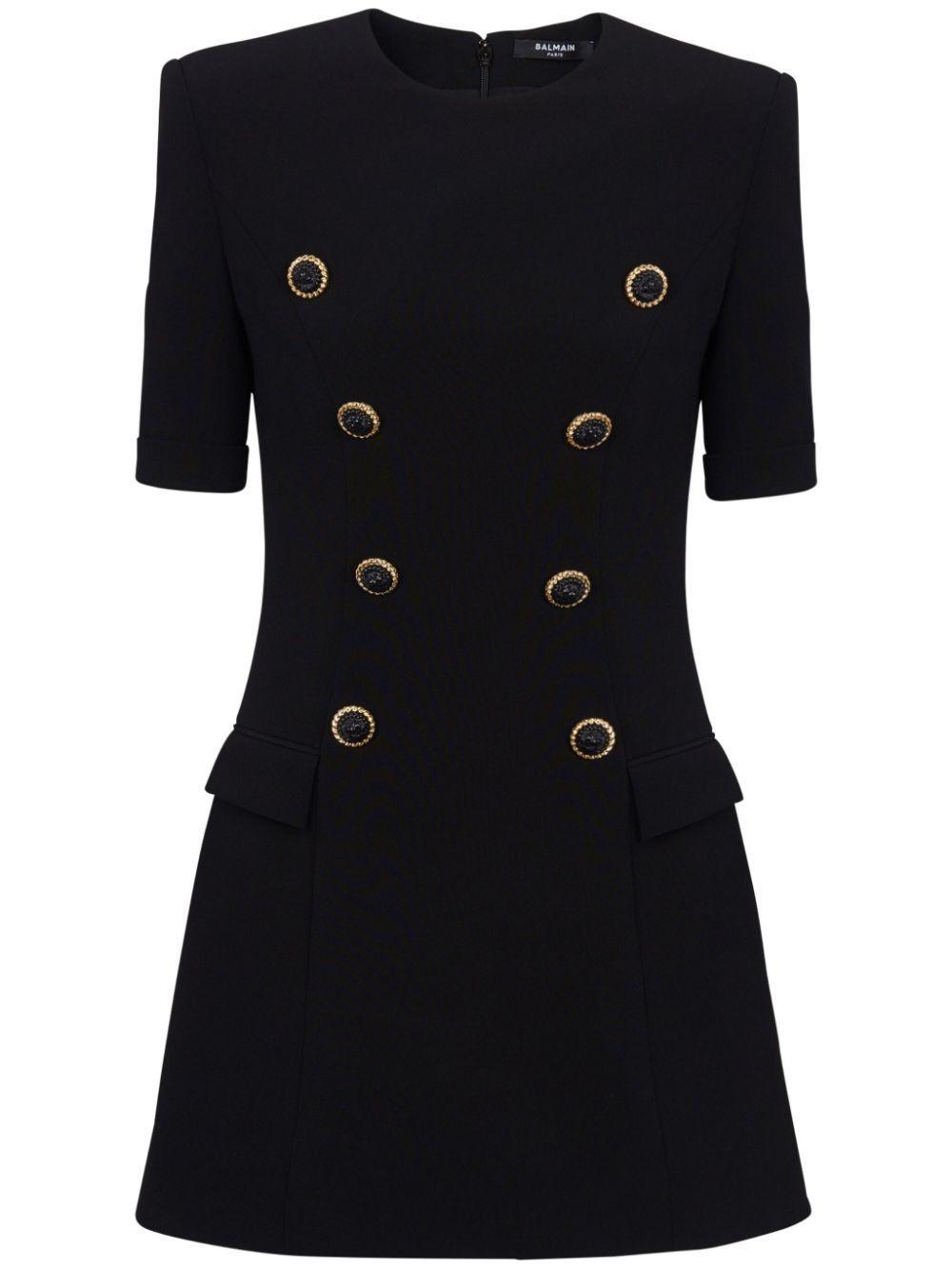 BALMAIN Tailored Mini Dress With Button Details In Black Product Image