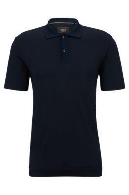 Men's Greca-Collar Pique Polo Shirt Product Image