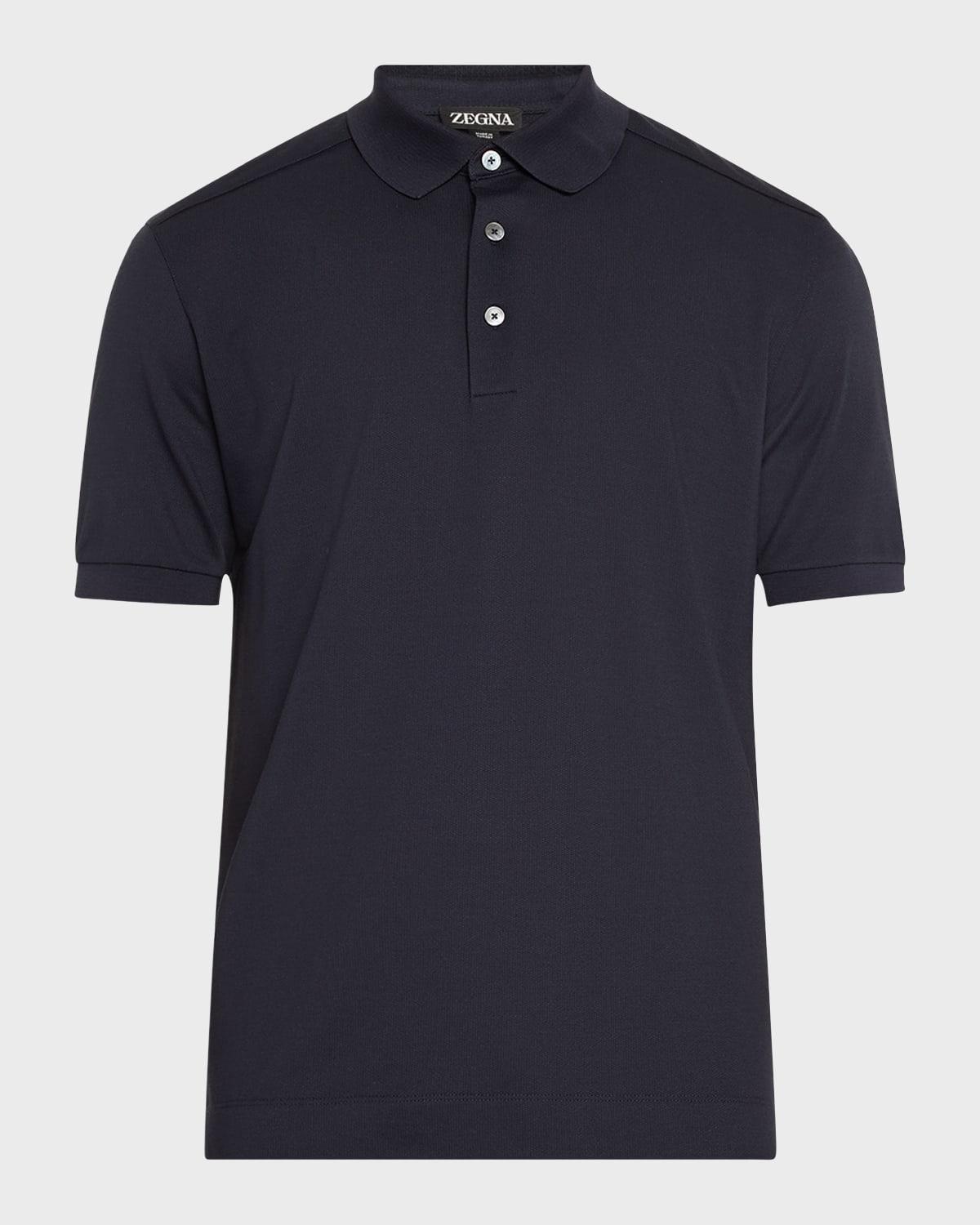 Mens Cotton and Silk Polo Shirt Product Image