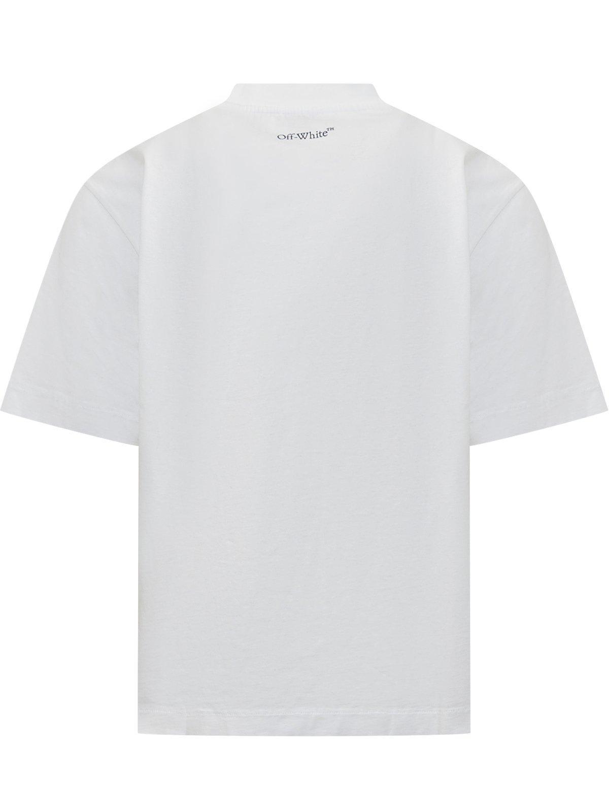 OFF-WHITE Fresco Oval Crewneck T-shirt In White Product Image