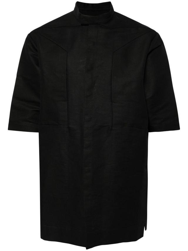 RICK OWENS Mock-neck Short-sleeve Shirt In Black Product Image