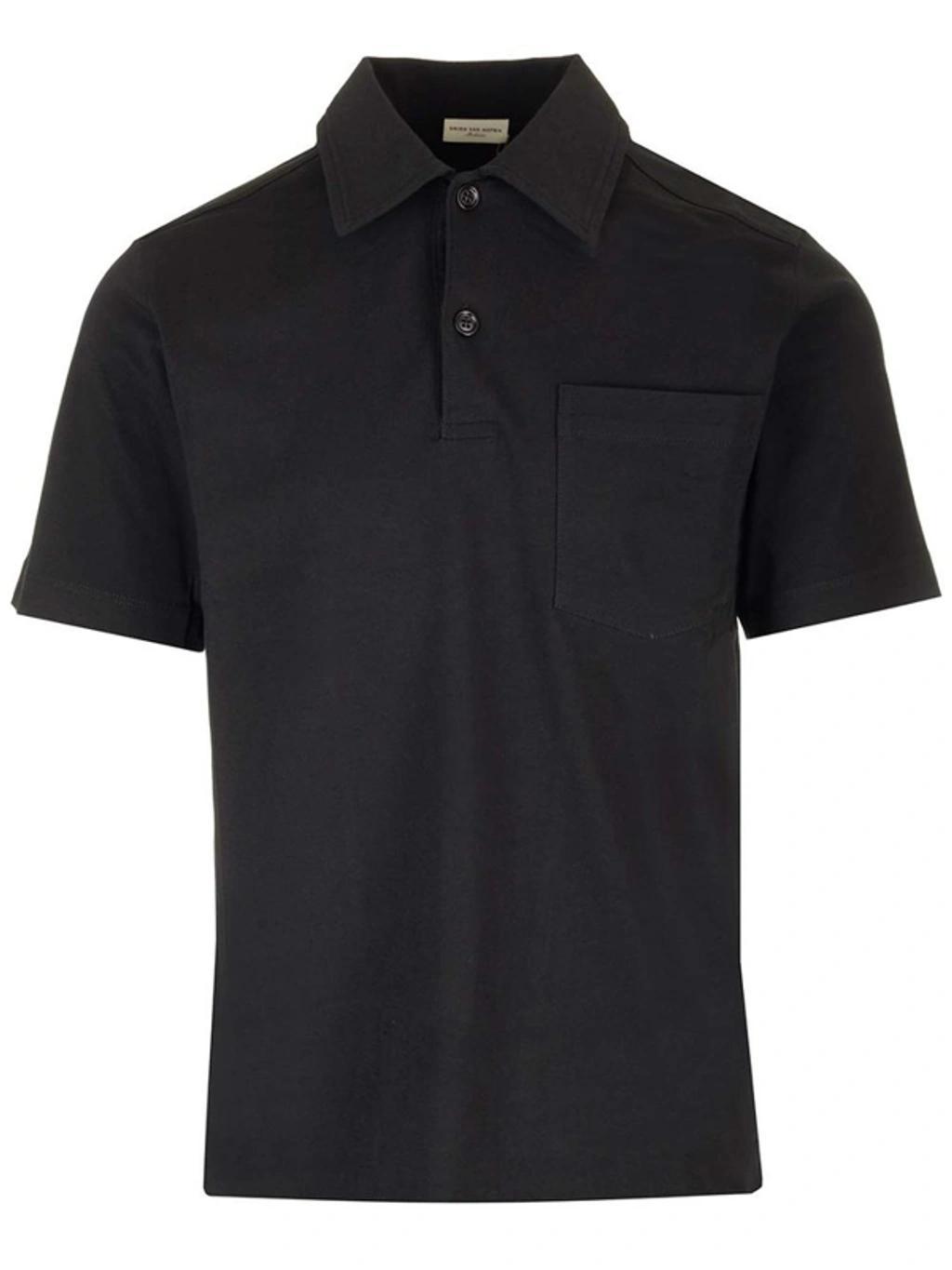 DRIES VAN NOTEN Helder Polo Shirt In Black Product Image