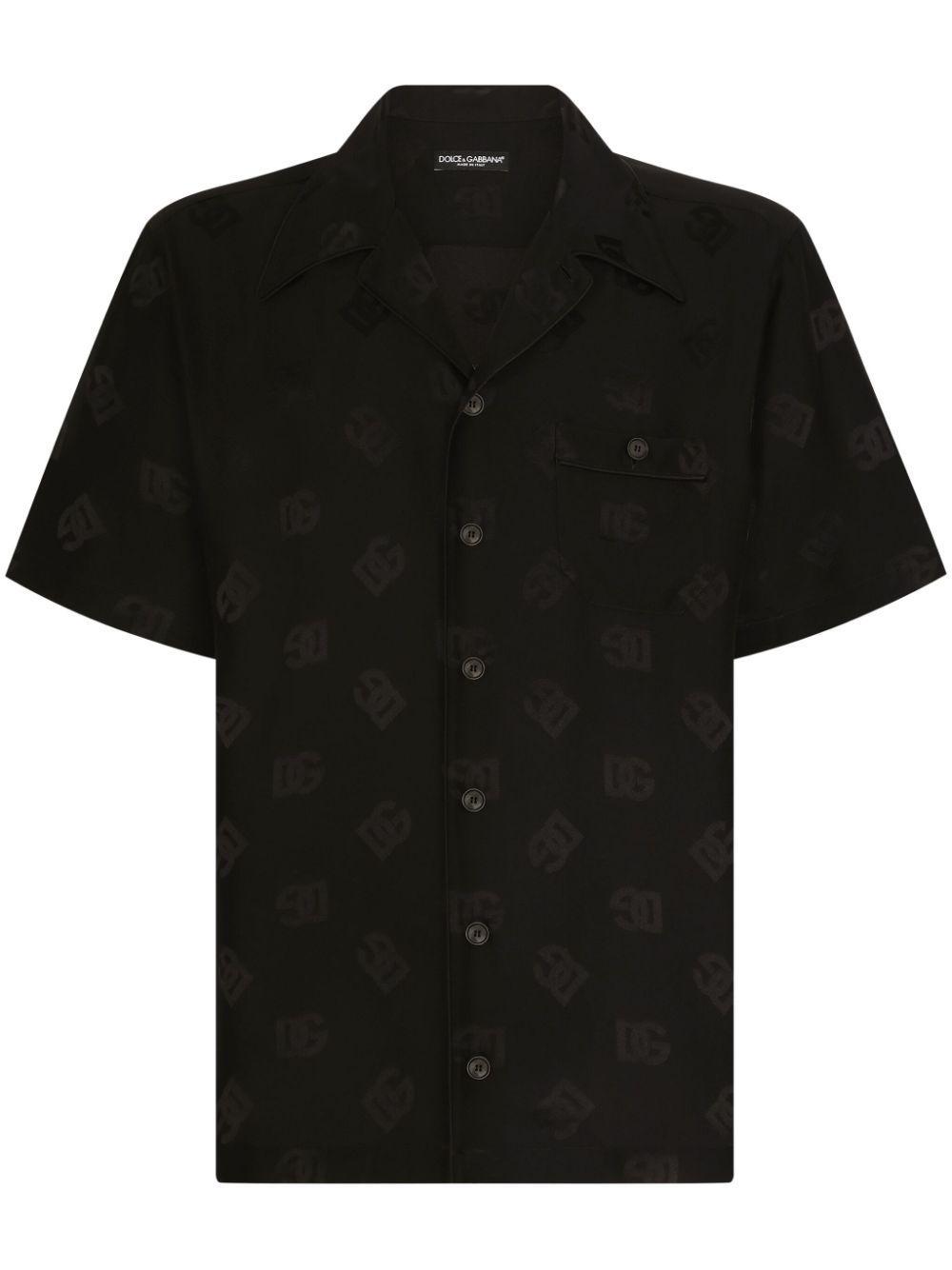 Cotton Polo-shirt With Dg Logo Embroidery In Black   Product Image