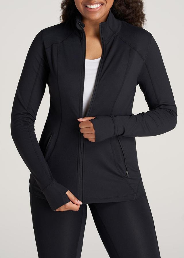 Women's Athletic Zip-Up Jacket in Black Product Image