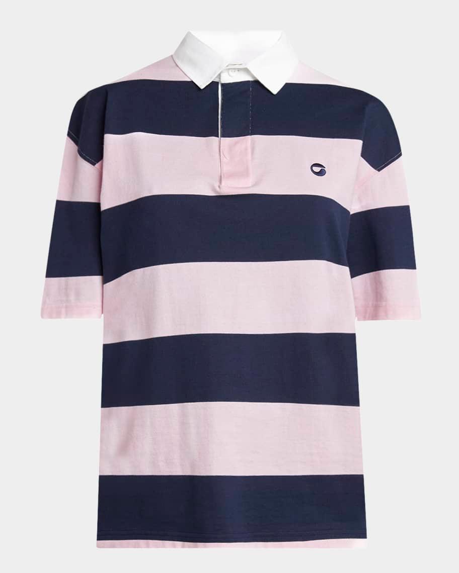 Striped Short-Sleeve Polo Top product image