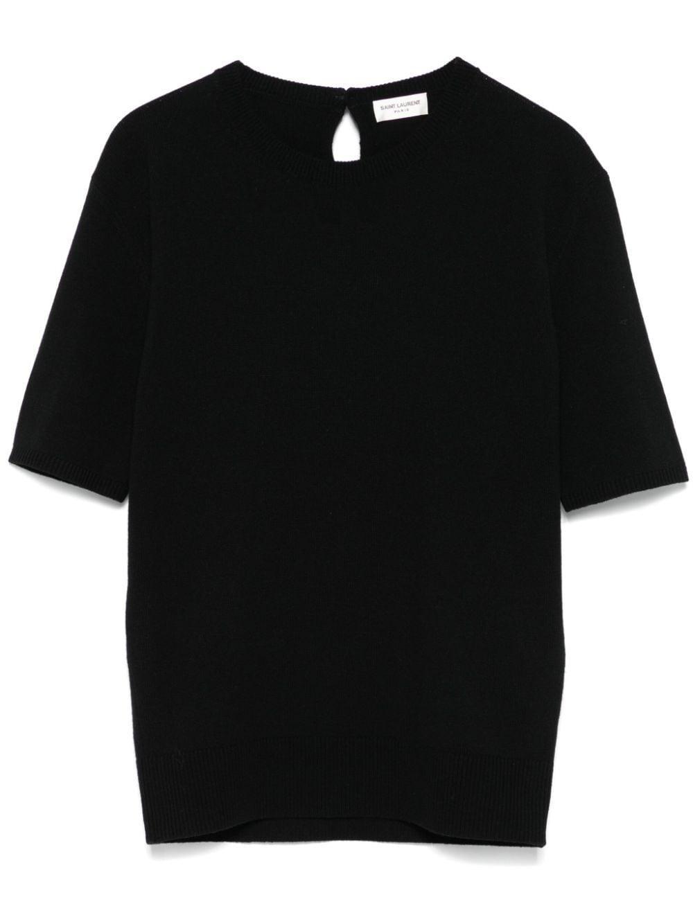 SAINT LAURENT Chic Black Wool Knit T-shirt Product Image