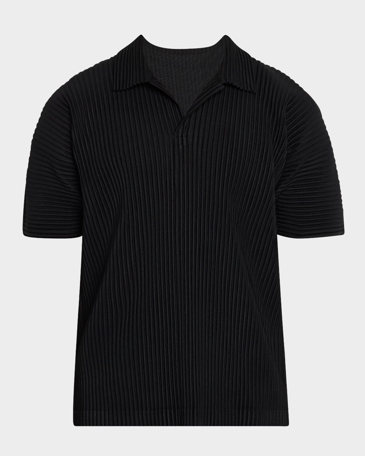 Mens Pleated Polo Shirt Product Image