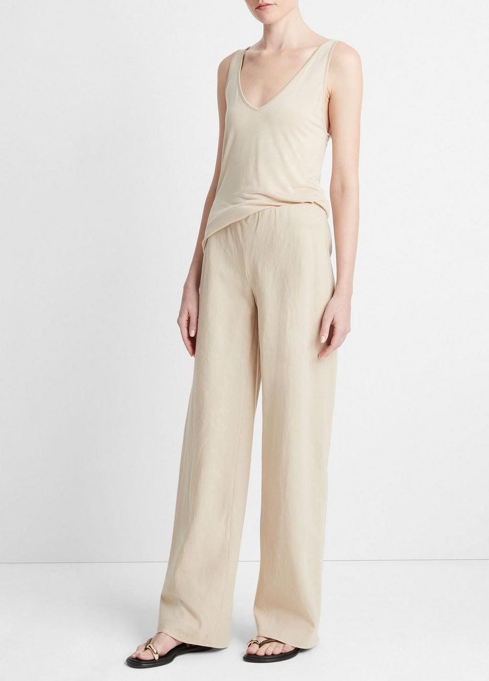 Cotton-Blend High-Waist Bias Pant Product Image