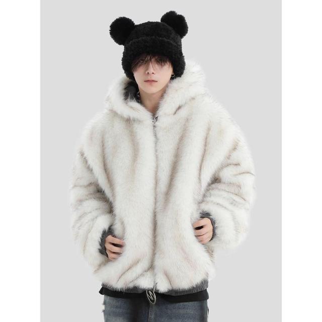 Furry Trim Zip-Up Padded Jacket Product Image