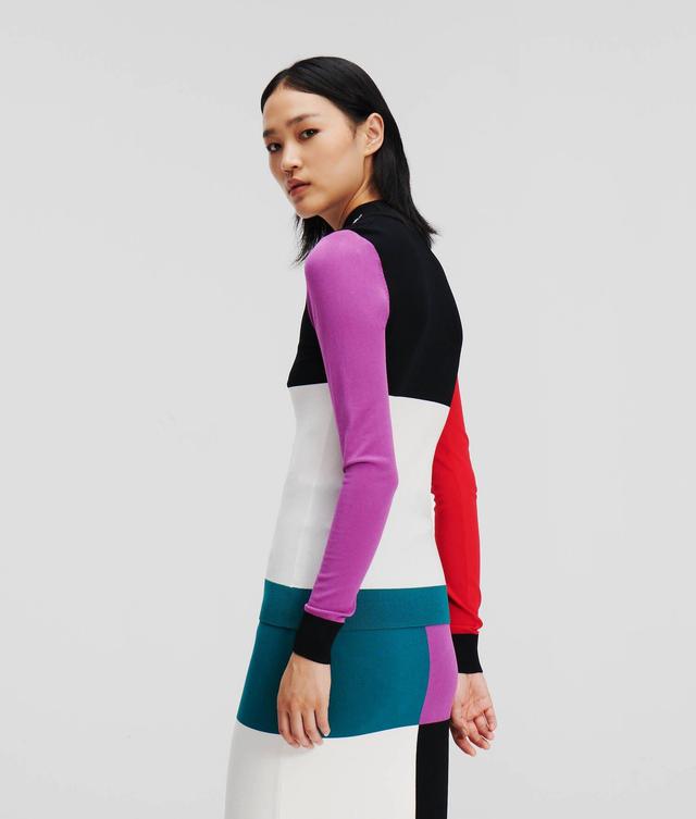 COLOR-BLOCK TURTLE-NECK SWEATER Product Image