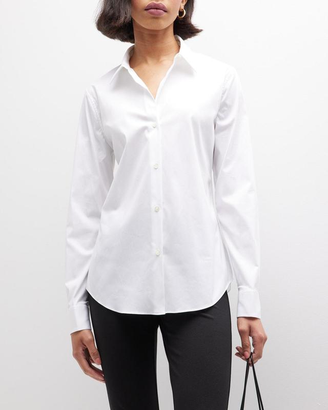 Theory Tenia Cotton Blend Blouse Product Image