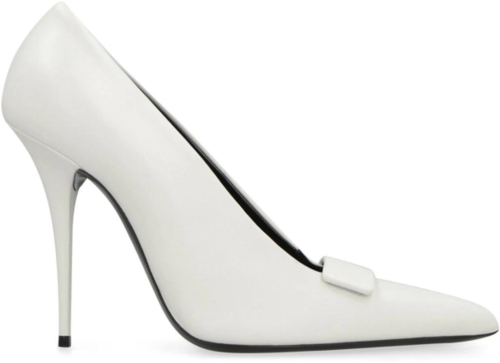 SAINT LAURENT Sue Pointed Toe Pumps In White Product Image