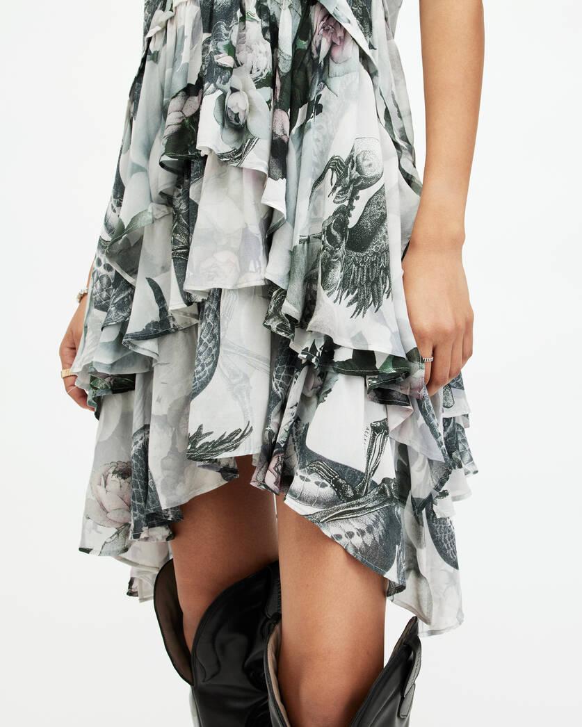 Cavarly Floral Valley Ruffled Mini Dress Product Image