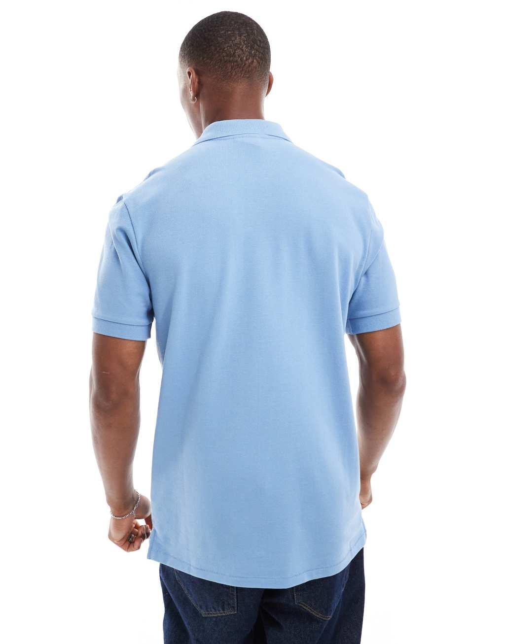 PS Paul Smith regular fit short sleeve polo with zebra logo in light blue Product Image