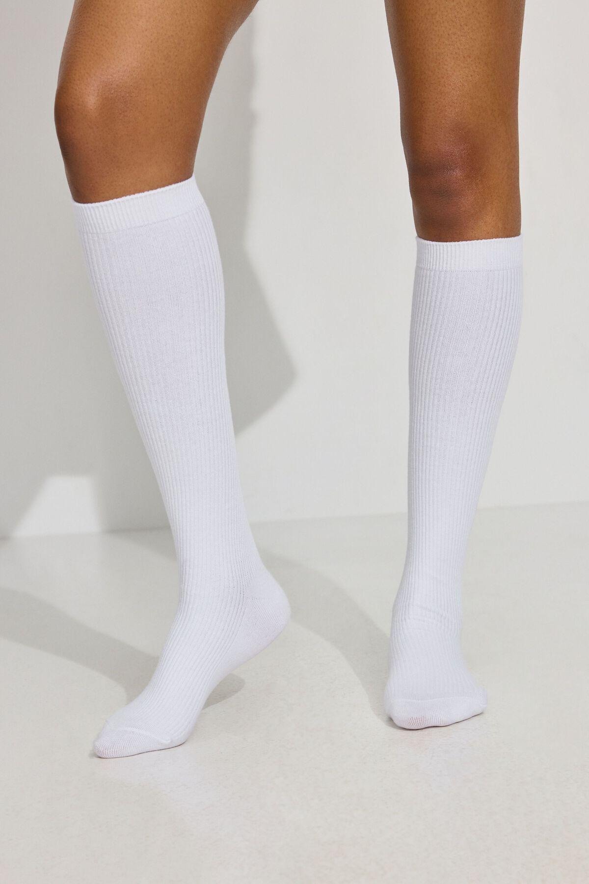 Ribbed Knee High Socks Product Image