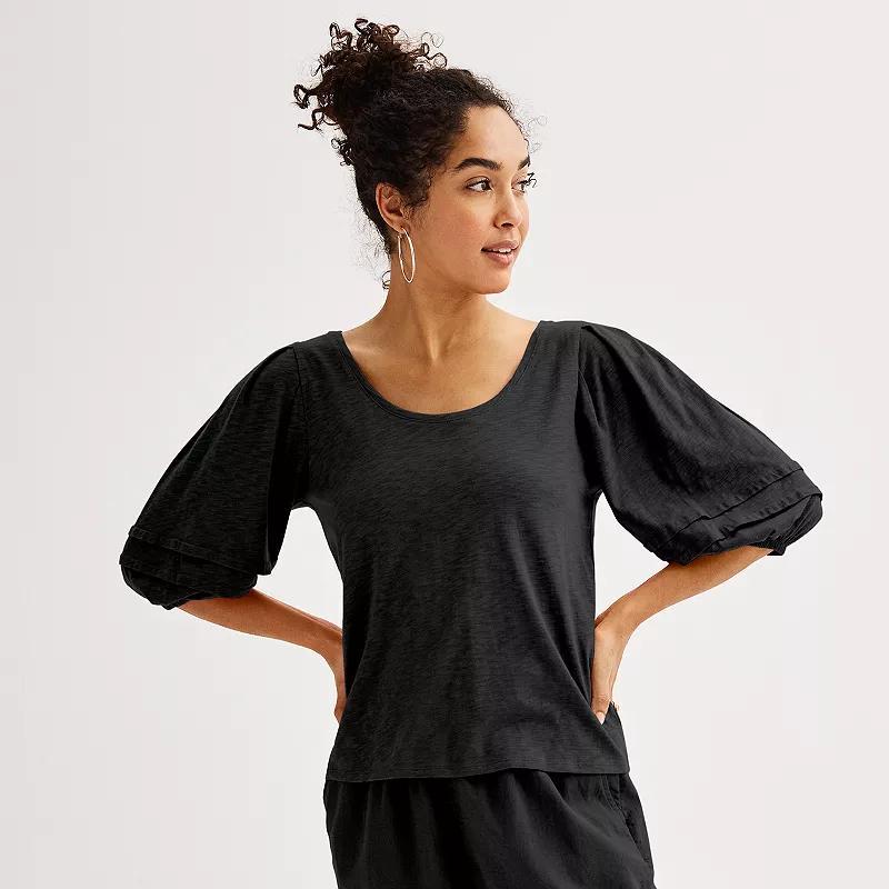 Womens Sonoma Goods For Life Pintuck Sleeve Femme Tee Product Image