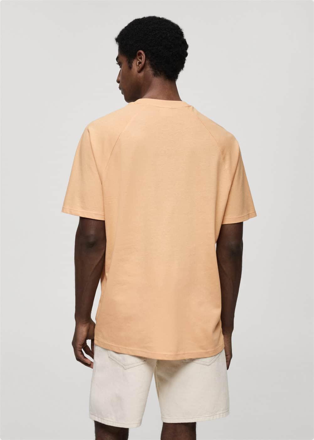 MANGO MAN - Relaxed fit cotton t-shirt orangeMen Product Image