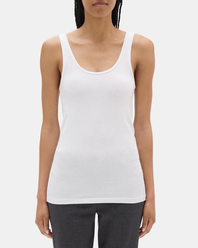 Scoop-Neck Tank in Stretch Cotton Product Image