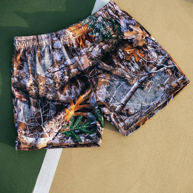 Jungle Print Drawstring Mesh Shorts Product Image