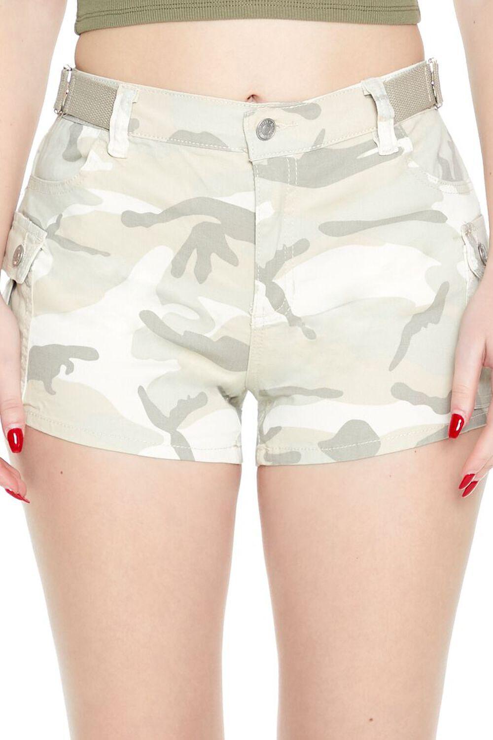 Camo Print High-Rise Shorts | Forever 21 Product Image