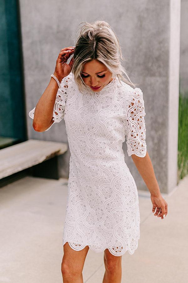 Claim To Love Crochet Dress in White Product Image