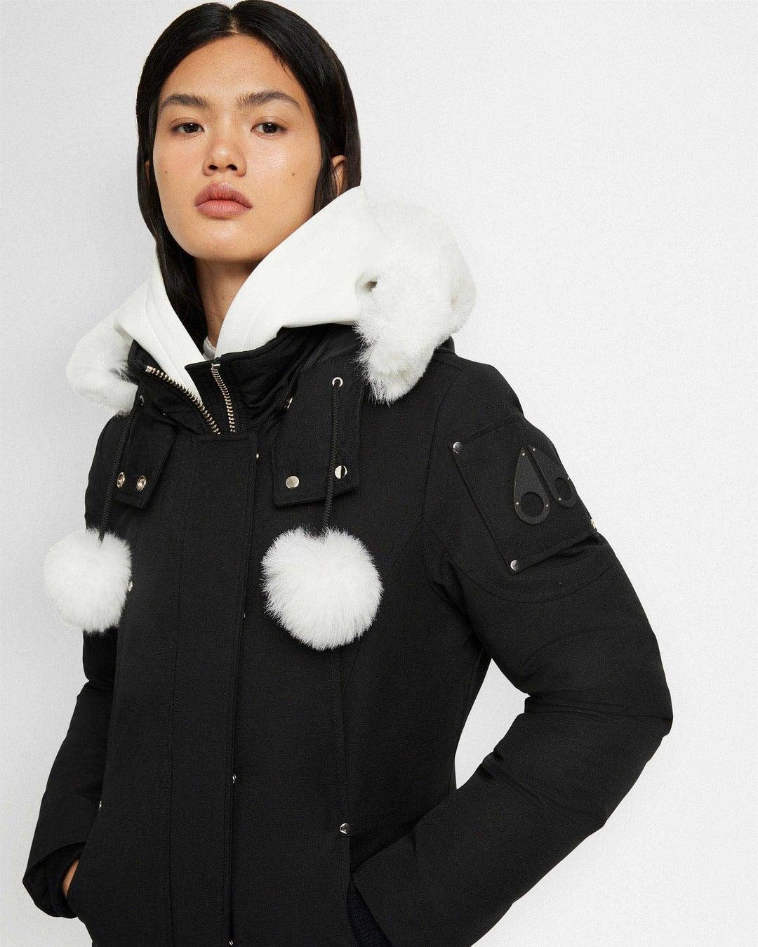 Moose knuckles Women Stirling Black Parka with Natural Shearling Female Product Image