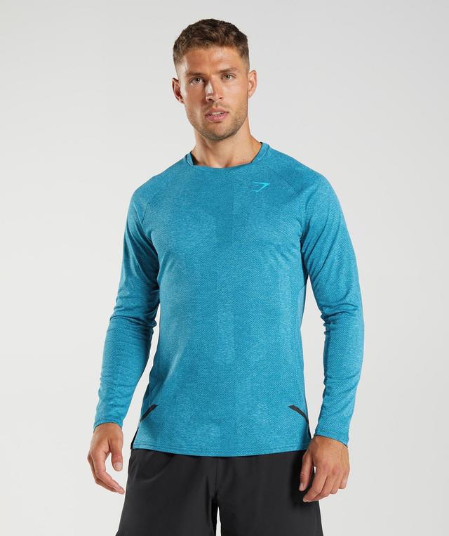 Gymshark Apex Long Sleeve T-Shirt - Atlantic Blue/Shark Blue Male Product Image