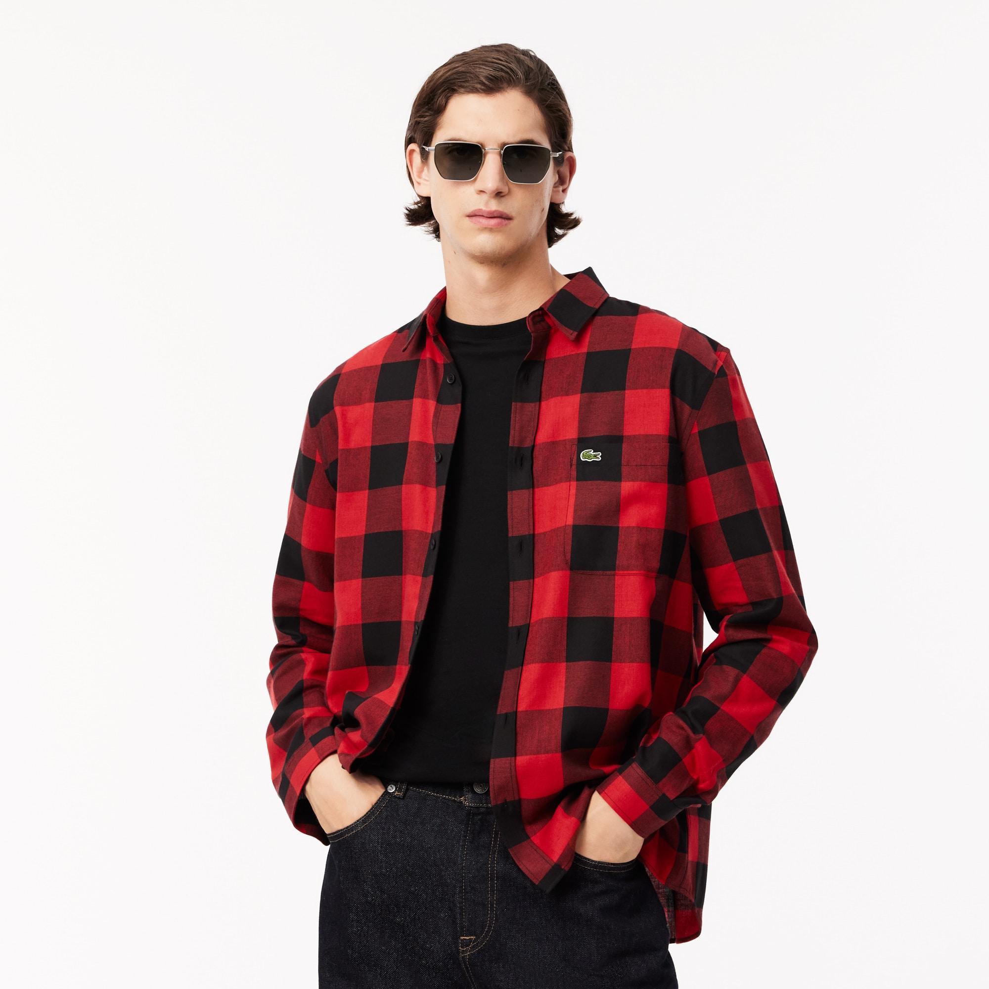 Men's Regular Fit Cotton and Wool Overshirt Product Image