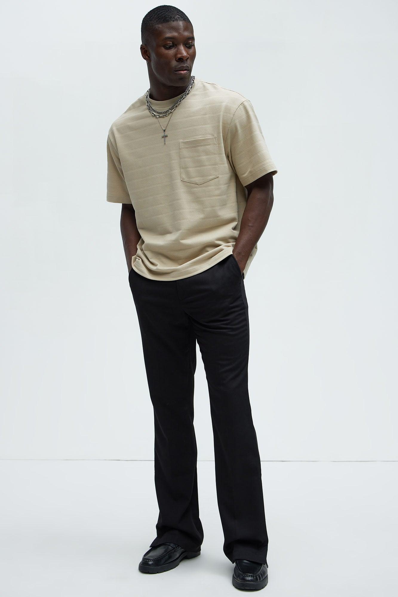 Gon Be Aight Textured Relaxed Short Sleeve - Taupe Product Image