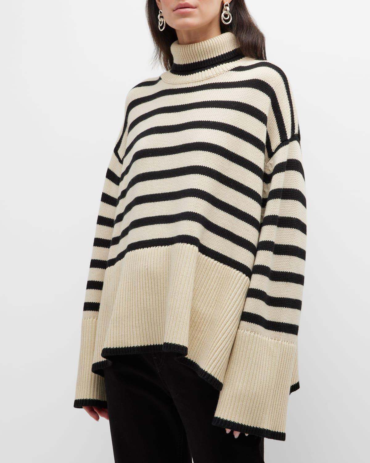 Totme Stripe Wool Blend Turtleneck Sweater Product Image