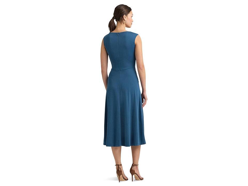 LAUREN Ralph Lauren Twist-Front Jersey Dress (Indigo Dusk) Women's Dress Product Image