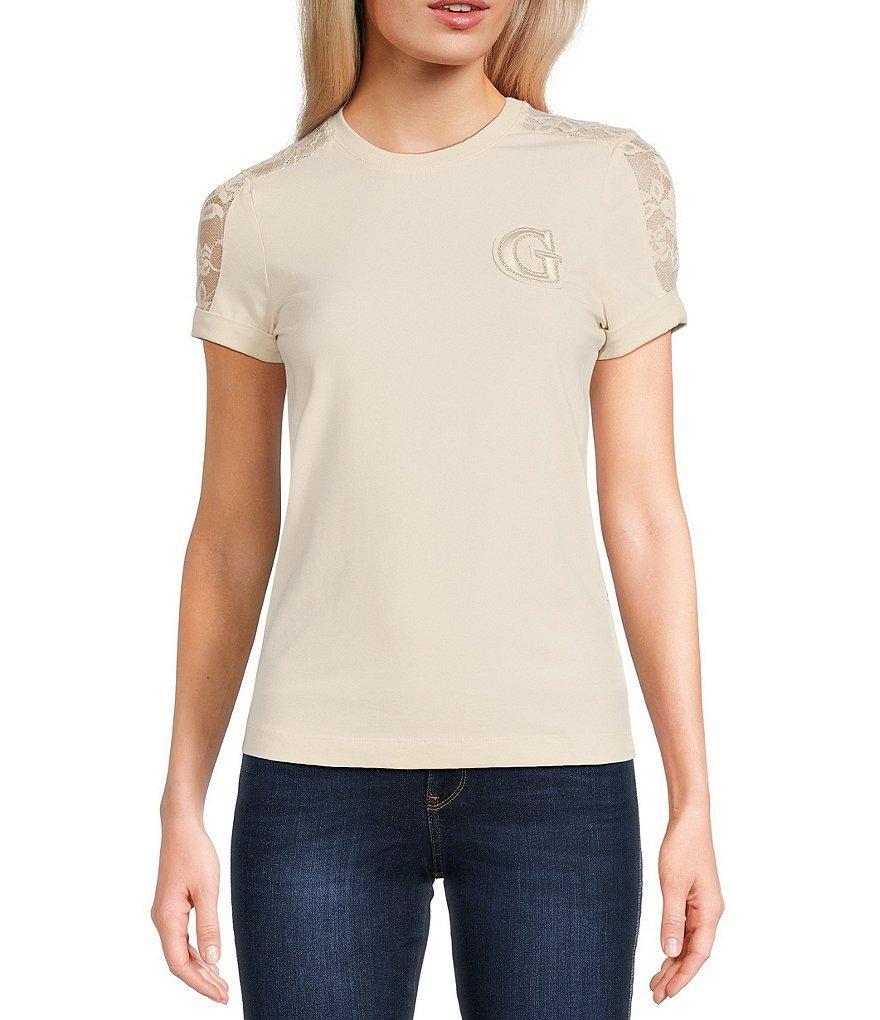 Guess Short Sleeve Lace T-Shirt Product Image