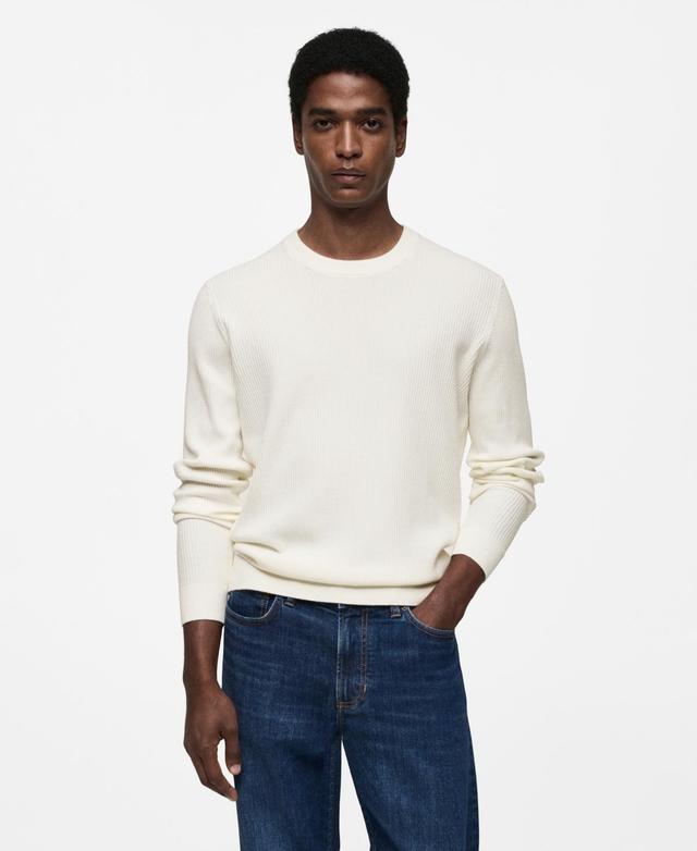 Mango Mens Ribbed Cotton Knitted Sweater Product Image